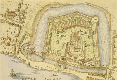 The Tower of London, from a survey made in 1597 by English School